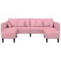 vidaXL Divano in Velluto con cuscino con cuscino 3 pcs Rosa 208 cm Velluto vidaXL Divano in Velluto con cuscino con cuscino 3 pcs Rosa 208 cm Velluto
