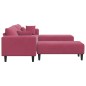 vidaXL Divano in Velluto con cuscino con cuscino 3 pcs Rosso Vino 208 cm Velluto