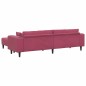vidaXL Divano in Velluto con cuscino con cuscino 3 pcs Rosso Vino 208 cm Velluto