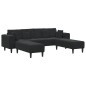 vidaXL Divano in Velluto con cuscino con cuscino 3 pcs Nero 208 cm Velluto vidaXL Divano in Velluto con cuscino con cuscino 3 pcs Nero 208 cm Velluto