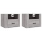 Comodini a Muro 2 pz Grigio Sonoma 50x36x40 cm Comodini a Muro 2 pz Grigio Sonoma 50x36x40 cm