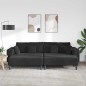 vidaXL Divano in Velluto con cuscino con cuscino 3 pcs Nero 208 cm Velluto vidaXL Divano in Velluto con cuscino con cuscino 3 pcs Nero 208 cm Velluto