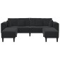 vidaXL Divano in Velluto con cuscino con cuscino 3 pcs Nero 208 cm Velluto vidaXL Divano in Velluto con cuscino con cuscino 3 pcs Nero 208 cm Velluto