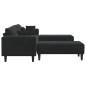 vidaXL Divano in Velluto con cuscino con cuscino 3 pcs Nero 208 cm Velluto vidaXL Divano in Velluto con cuscino con cuscino 3 pcs Nero 208 cm Velluto
