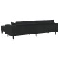 vidaXL Divano in Velluto con cuscino con cuscino 3 pcs Nero 208 cm Velluto vidaXL Divano in Velluto con cuscino con cuscino 3 pcs Nero 208 cm Velluto