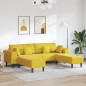 vidaXL Divano in Velluto con cuscino con cuscino 3 pcs Giallo 208 cm Velluto vidaXL Divano in Velluto con cuscino con cuscino 3 pcs Giallo 208 cm Velluto