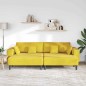 vidaXL Divano in Velluto con cuscino con cuscino 3 pcs Giallo 208 cm Velluto vidaXL Divano in Velluto con cuscino con cuscino 3 pcs Giallo 208 cm Velluto