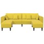 vidaXL Divano in Velluto con cuscino con cuscino 3 pcs Giallo 208 cm Velluto vidaXL Divano in Velluto con cuscino con cuscino 3 pcs Giallo 208 cm Velluto
