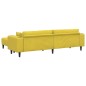 vidaXL Divano in Velluto con cuscino con cuscino 3 pcs Giallo 208 cm Velluto vidaXL Divano in Velluto con cuscino con cuscino 3 pcs Giallo 208 cm Velluto