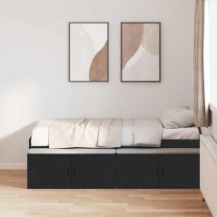 vidaXL Struttura Letto Rovere Nero 100x200 cm
