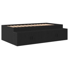 vidaXL Struttura Letto Rovere Nero 100x200 cm