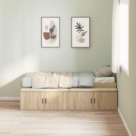 vidaXL Struttura Letto Rovere Sonoma 100x200 cm