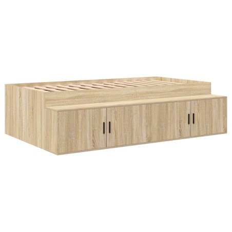 vidaXL Struttura Letto Rovere Sonoma 100x200 cm