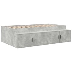vidaXL Struttura Letto Contenitore Grigio Cemento 100x200 cm