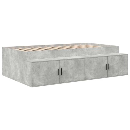 vidaXL Struttura Letto Contenitore Grigio Cemento 100x200 cm