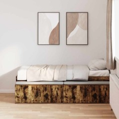 vidaXL Struttura Letto Rovere Affumicato 100x200 cm
