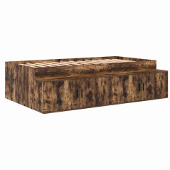 vidaXL Struttura Letto Rovere Affumicato 100x200 cm