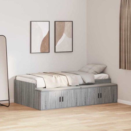 vidaXL Struttura Letto Grigia Sonoma 100x200 cm