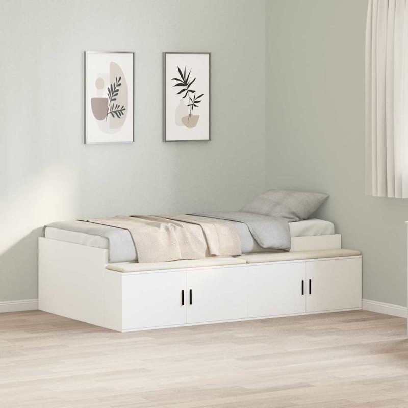 vidaXL Struttura Letto con Magazzino Bianca 90x200 cm vidaXL Struttura Letto con Magazzino Bianca 90x200 cm