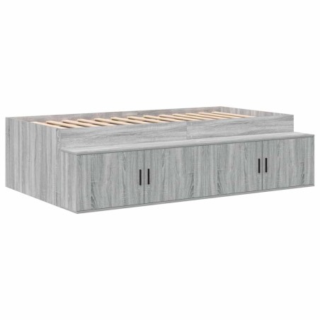 vidaXL Struttura letto Grigio sonoma 90x200 cm
