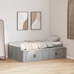 vidaXL Letto contenitore Grigio Sonoma 80x200 cm