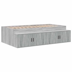 vidaXL Letto contenitore Grigio Sonoma 80x200 cm
