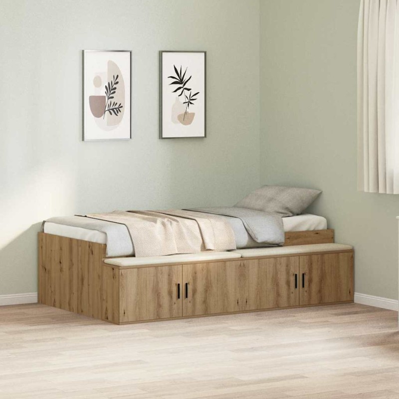 vidaXL Letto Contenitore Quercia Artigianale 80x200 cm vidaXL Letto Contenitore Quercia Artigianale 80x200 cm