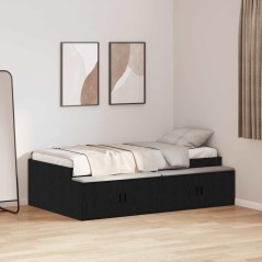 vidaXL Struttura Letto Rovere Nero 90x190 cm