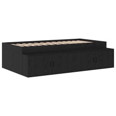 vidaXL Struttura Letto Rovere Nero 90x190 cm