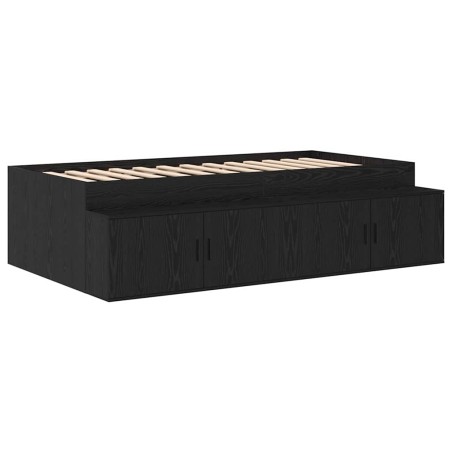 vidaXL Struttura Letto Rovere Nero 90x190 cm