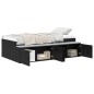 vidaXL Struttura Letto Rovere Nero 90x190 cm