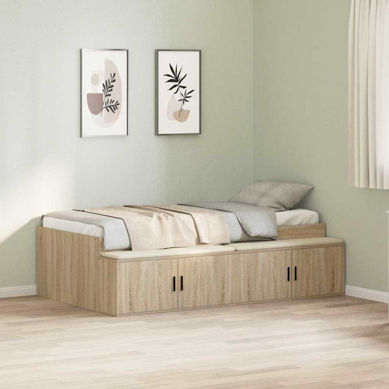 vidaXL Struttura Letto Rovere Sonoma 90x190 cm vidaXL Struttura Letto Rovere Sonoma 90x190 cm