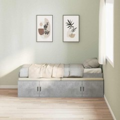vidaXL Struttura Letto Grigio Cemento 90x190 cm