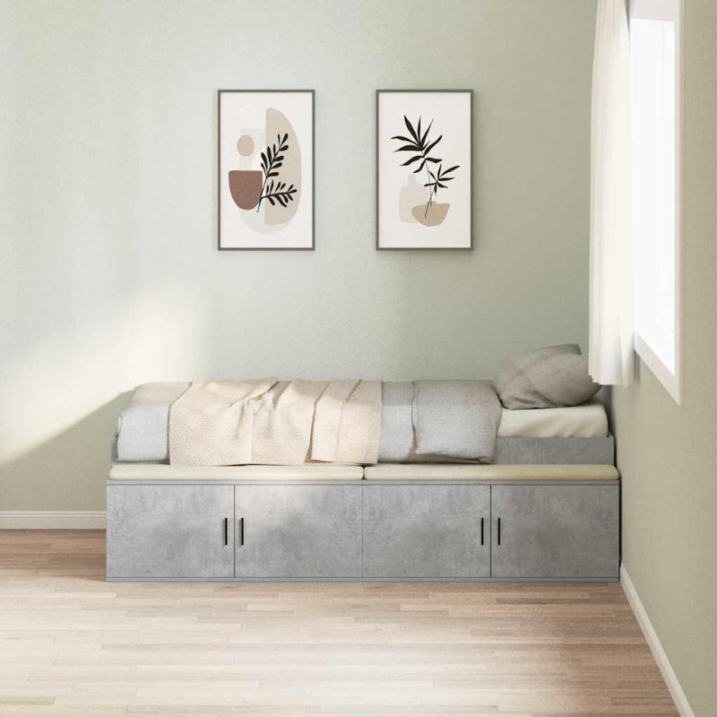 vidaXL Struttura Letto Grigio Cemento 90x190 cm vidaXL Struttura Letto Grigio Cemento 90x190 cm
