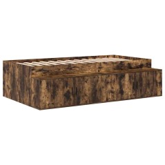 vidaXL Struttura letto Rovere Affumicato 75x190 cm