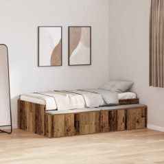 vidaXL Struttura Letto Contenitore Legno Invecchiato 75x190 cm