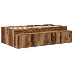 vidaXL Struttura Letto Contenitore Legno Invecchiato 75x190 cm