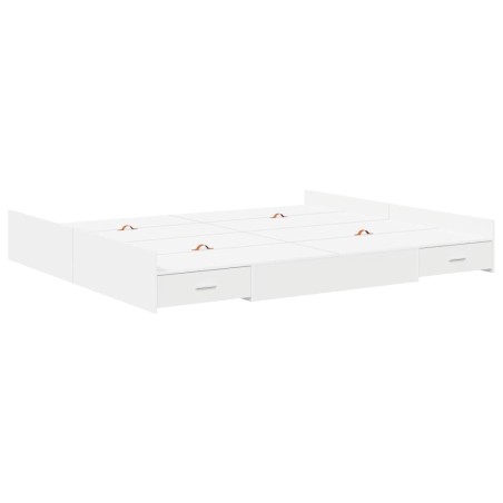 vidaXL Struttura letto con contenitore Bianco 200 x 200 cm