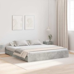 vidaXL Struttura letto con contenitore Grigio cemento 200 x 200 cm