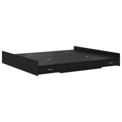 vidaXL Struttura letto con contenitore Rovere nero 180 x 200 cm