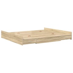 vidaXL Struttura letto con contenitore rovere sonoma 180 x 200 cm