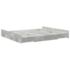 vidaXL Struttura letto con contenitore Grigio cemento 180 x 200 cm