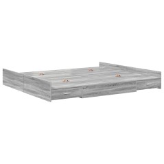 vidaXL Struttura letto con contenitore Grigio sonoma 180 x 200 cm