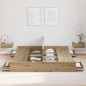 vidaXL Struttura letto con contenitore rovere artigianale 180 x 200 cm