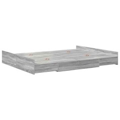 vidaXL Struttura letto con contenitore Grigio sonoma 160 x 200 cm