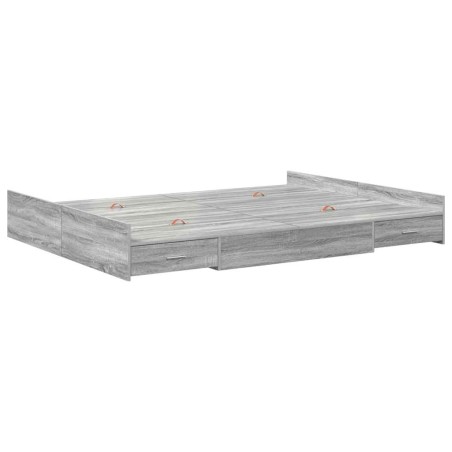 vidaXL Struttura letto con contenitore Grigio sonoma 160 x 200 cm