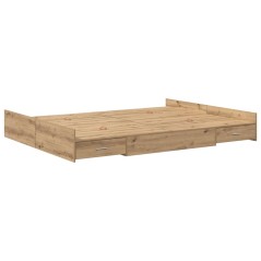 vidaXL Struttura letto con contenitore rovere artigianale 160 x 200 cm