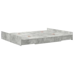 vidaXL Struttura letto con contenitore Grigio cemento 140 x 200 cm