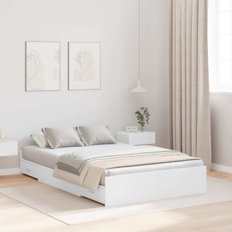 vidaXL Struttura letto con contenitore Bianco 120 x 200 cm Legno