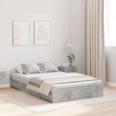 vidaXL Struttura letto con contenitore Grigio cemento 120 x 200 cm